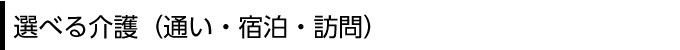 選べる介護(通い・宿泊・訪問)